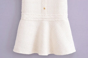 Vestido Curto Tricô com Botões Modern Celeste