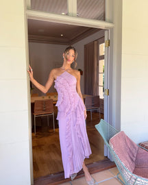 Vestido Assimétrico Tendência Modern Lilac