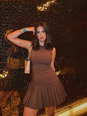 Vestido Curto Barra Plissada Modern Amara