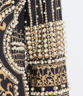 Maxi Blazer Bordado com Aplicações de Pedrarias Modern Milena