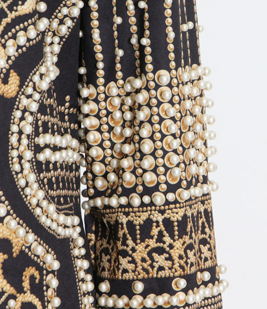 Maxi Blazer Bordado com Aplicações de Pedrarias Modern Milena