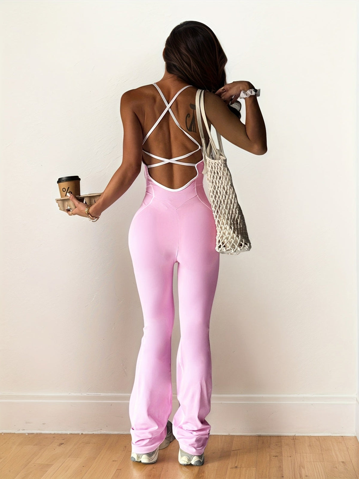 Macacão Esportivo Flare Costas Aberta Modern Selena