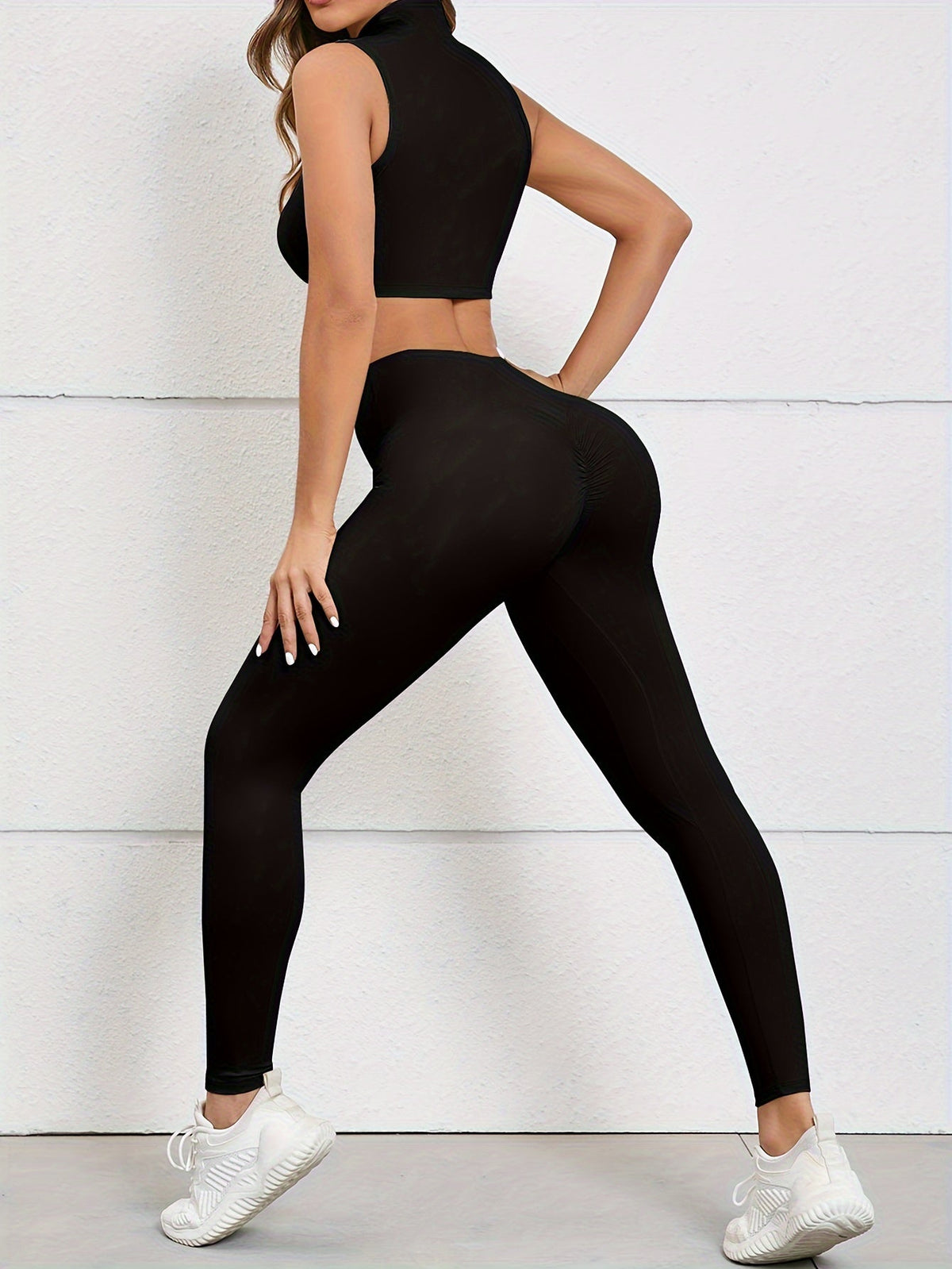 Conjunto Top com Zíper e Legging Empina Bumbum Modern Alana