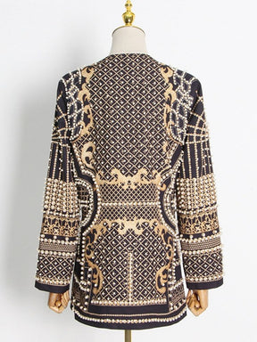 Maxi Blazer Bordado com Aplicações de Pedrarias Modern Milena