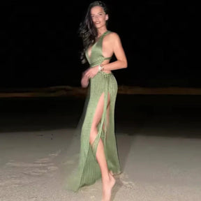 Vestido Longo Fenda Lateral Modern Hayley