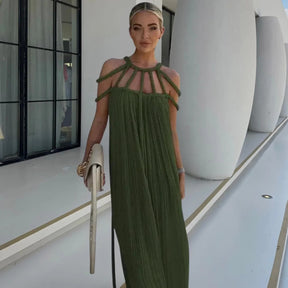 Vestido Longo com Tiras Trançadas Modern Helen