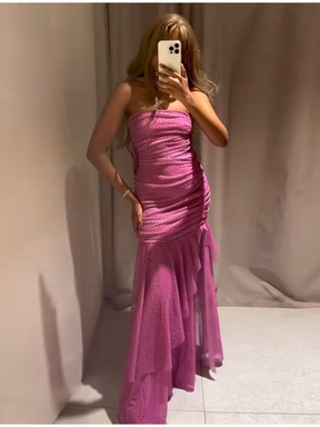 Vestido Longo sem Mangas com Babados Modern Millie