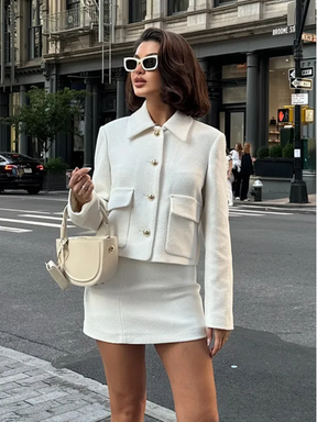 Conjunto Casaco com Botões e Saia Curta Modern Margô