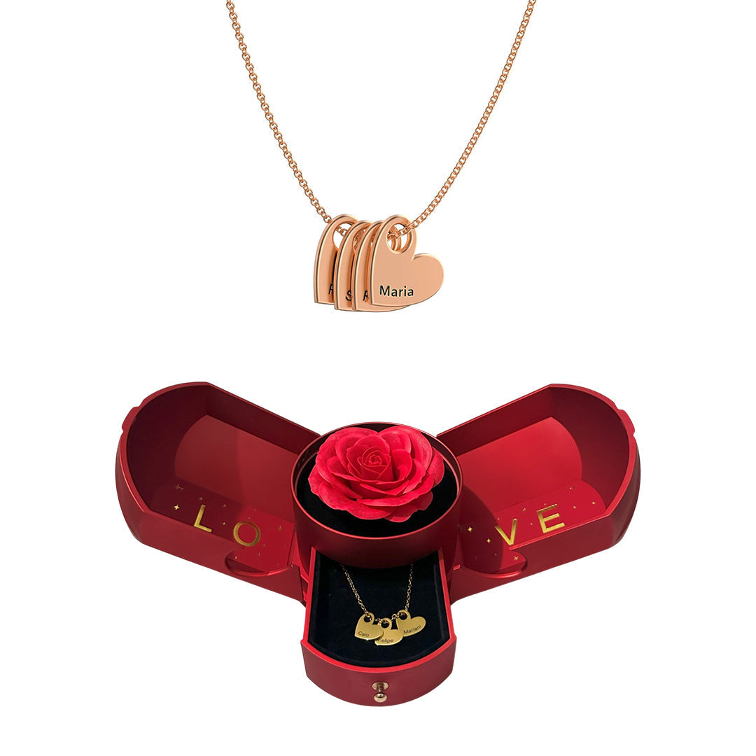 Colar de Corações Personalizados Amor Eterno