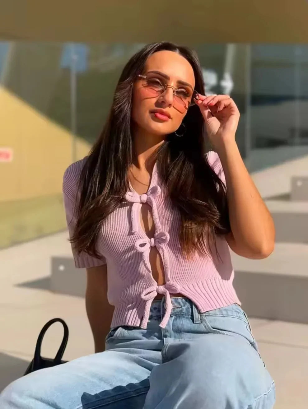 Blusa Tricô Manga Curta Modern Elodie