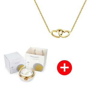 Caixa com Rosa Eterna & Colar de Corações Personalizado com Nomes